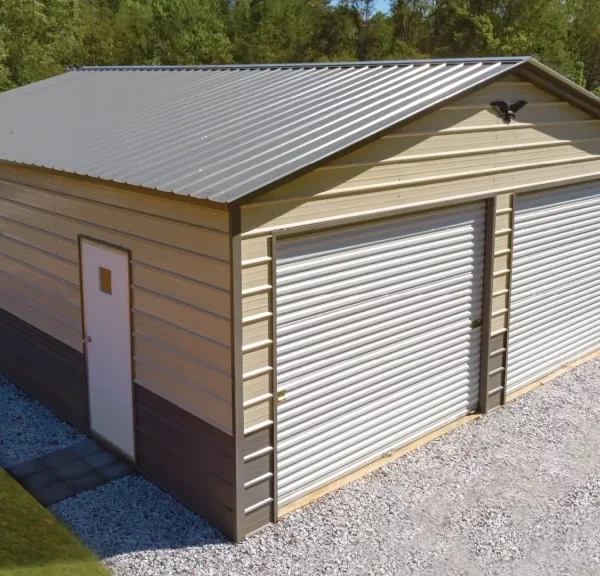 22x30x9 Metal Garage - Vertical Roof