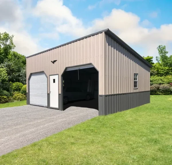 20x25x12 Boxed Eave Roof Metal Garage