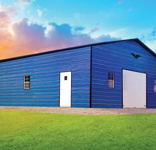 28x35x11 Metal Garage - Vertical Roof