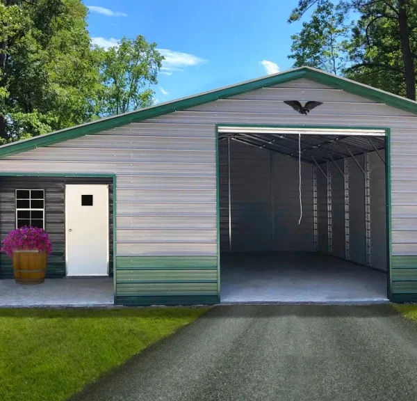 30x30x10 Metal Garage - Vertical Roof