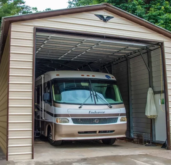 18x40x14 Metal RV Cover - Vertical Roof