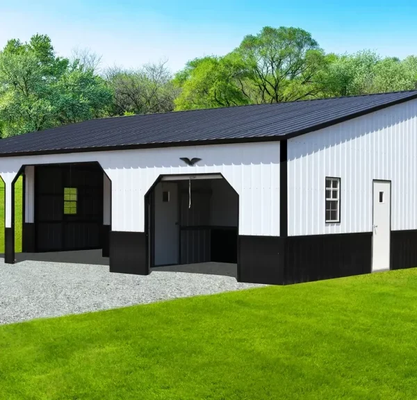 36x40x12 Metal Garage - Vertical Roof