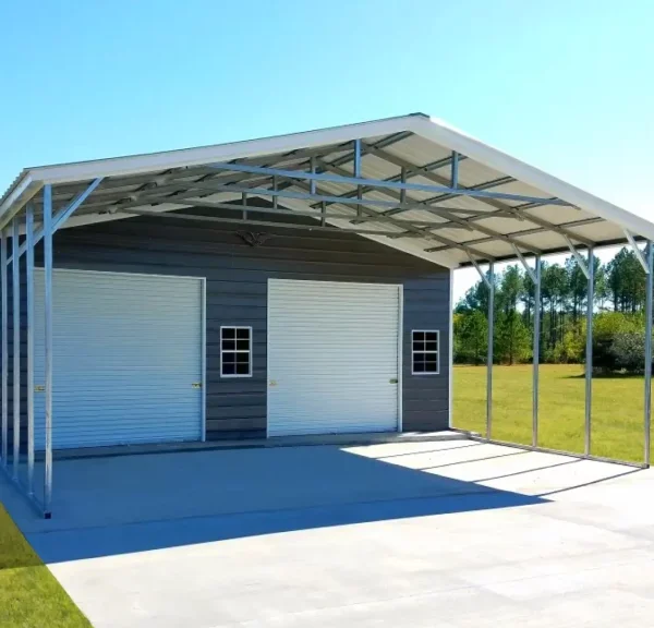 30x50x11 Metal Garage - Vertical Roof