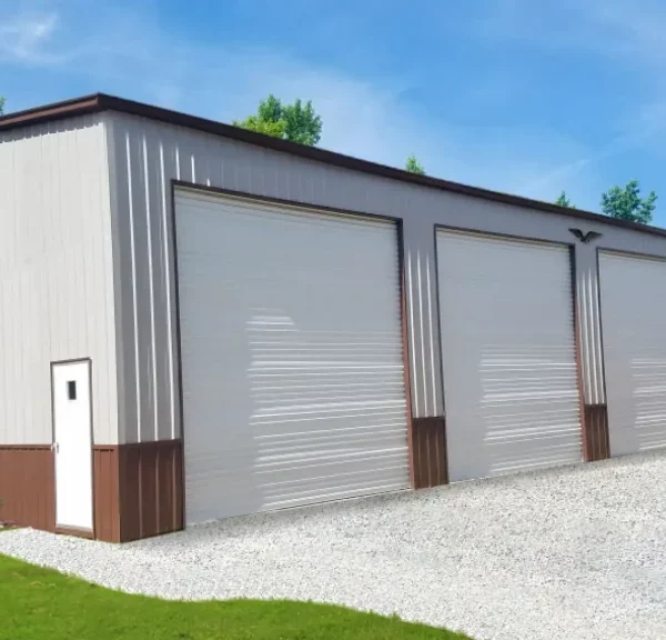 32x70x16 Metal Garage - Vertical Roof