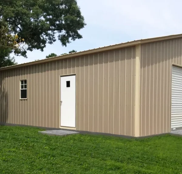 24x40x9 Metal Garage - Vertical Roof