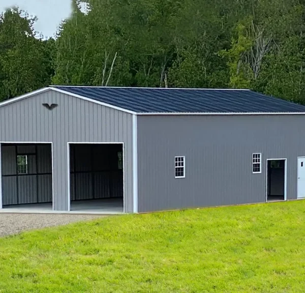 30x55x14 Metal Garage - Vertical Roof