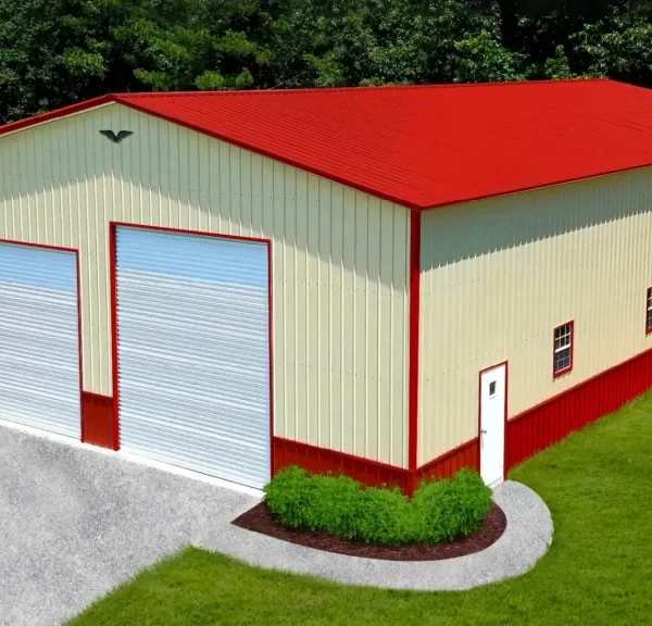 40x70x16 Metal Garage - Vertical Roof