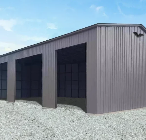 32x60x14 Metal Garage - Vertical Roof