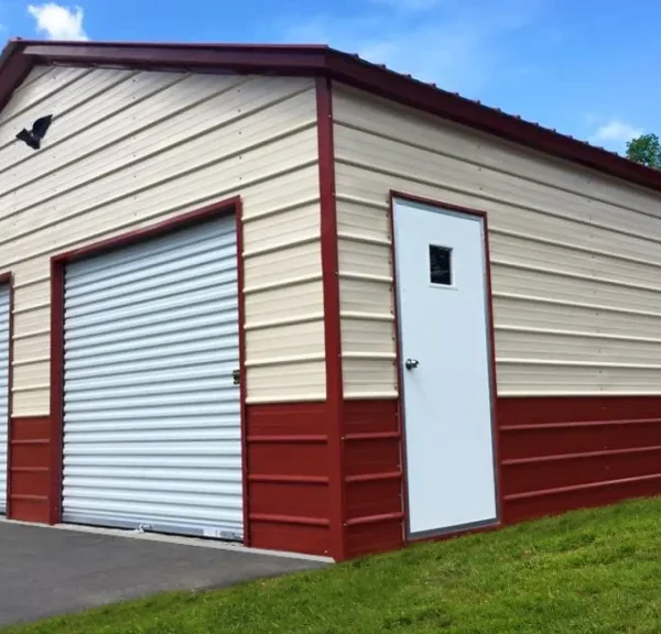 20x25x9 Metal Garage - Vertical Roof