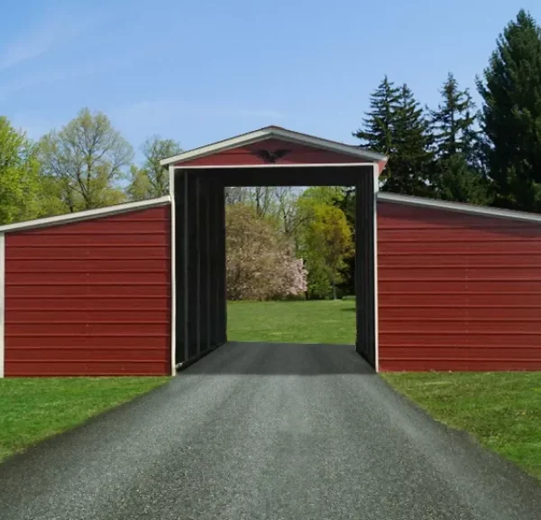 32x25x12 Metal Barn - Vertical Roof