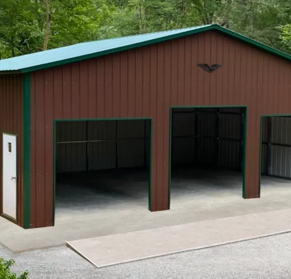 36x25x12 Metal Garage - Vertical Roof