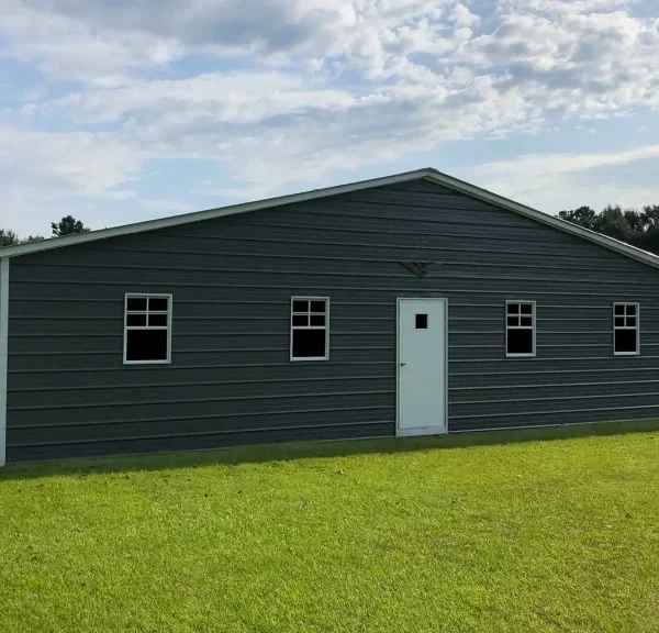 30x20x8 Metal Garage - Vertical Roof