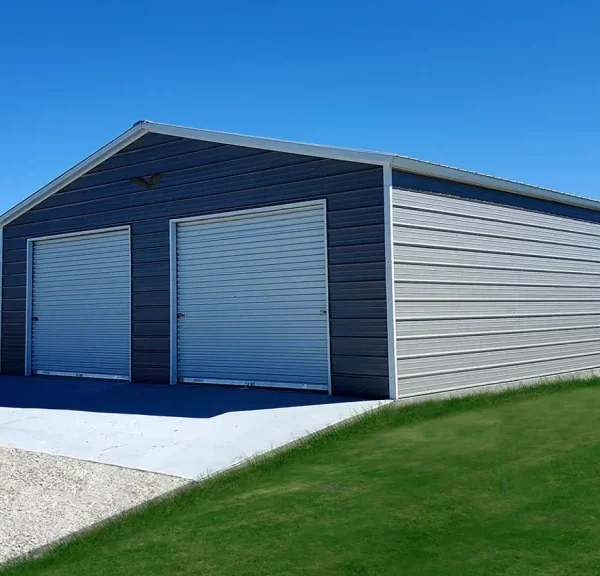 30x40x9 Metal Garage - Vertical Roof