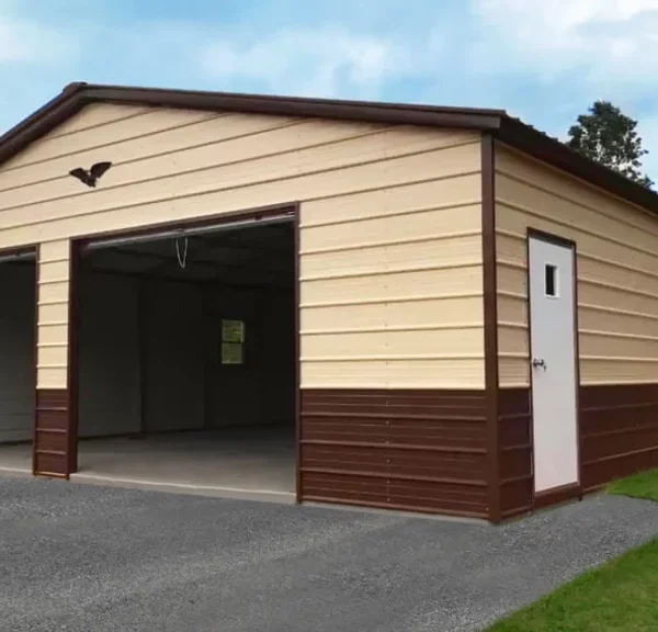 28x40x9 Metal Garage - Vertical Roof