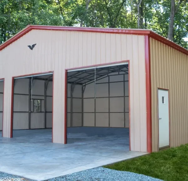 40x35x12 Metal Garage - Vertical Roof