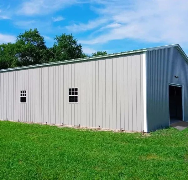 30x60x12 Metal Garage - Vertical Roof
