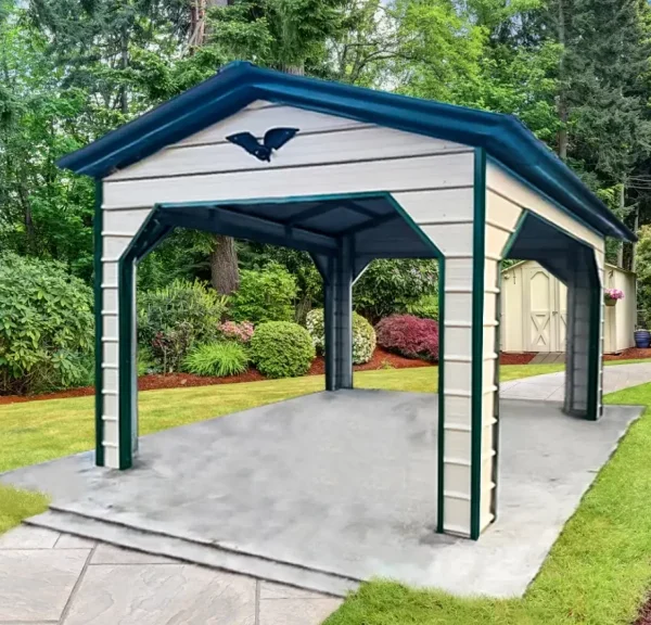 12x15x9 Metal Carport - Vertical Roof