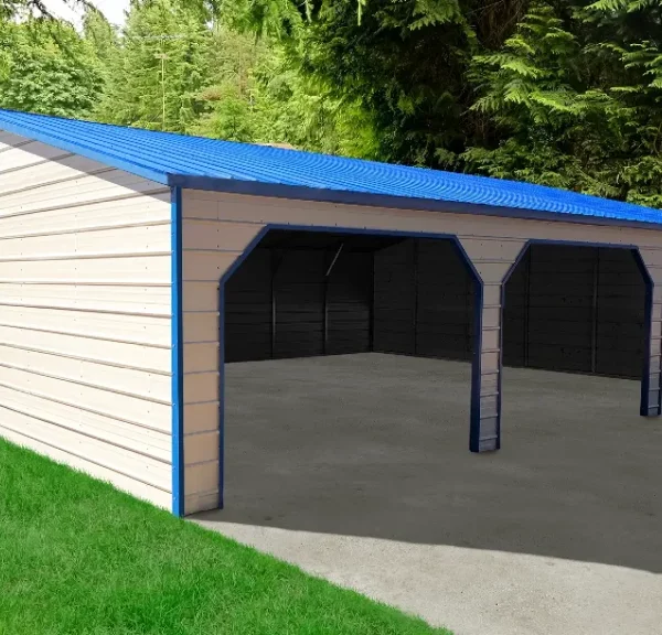 30x35x9 Metal Garage - Vertical Roof