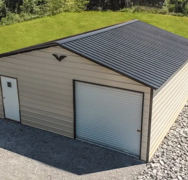 24x25x9 Vertical Roof Metal Garage