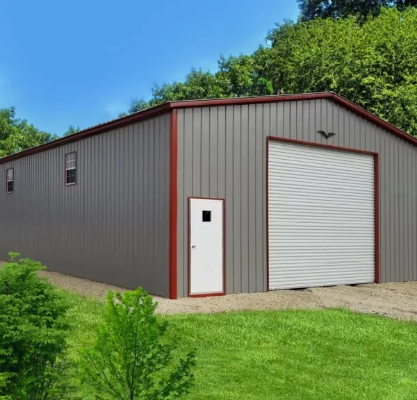 30x50x13 Metal Garage - Vertical Roof