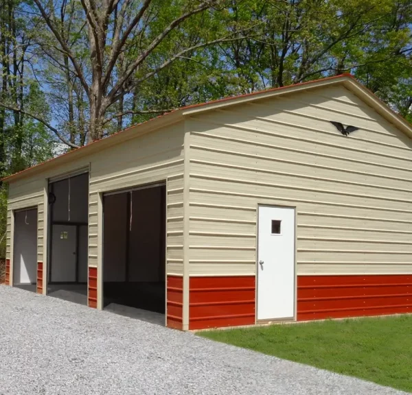 24x35x11 Metal Garage - Vertical Roof