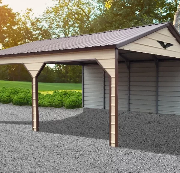 20x20x9 Metal Carport - Vertical Roof