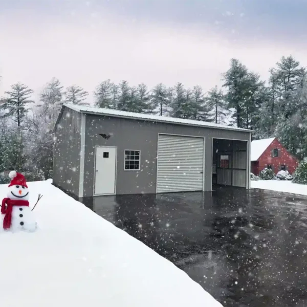 28x35x12 Metal Garage - Vertical Roof