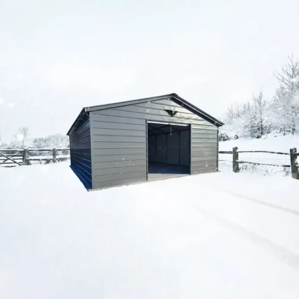 24x30x8 Metal Garage - Vertical Roof