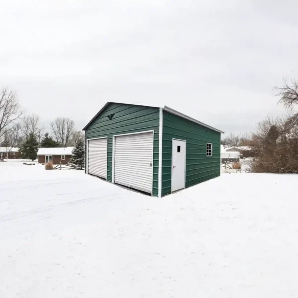20x20x10 Metal Garage - Boxed Eave Roof