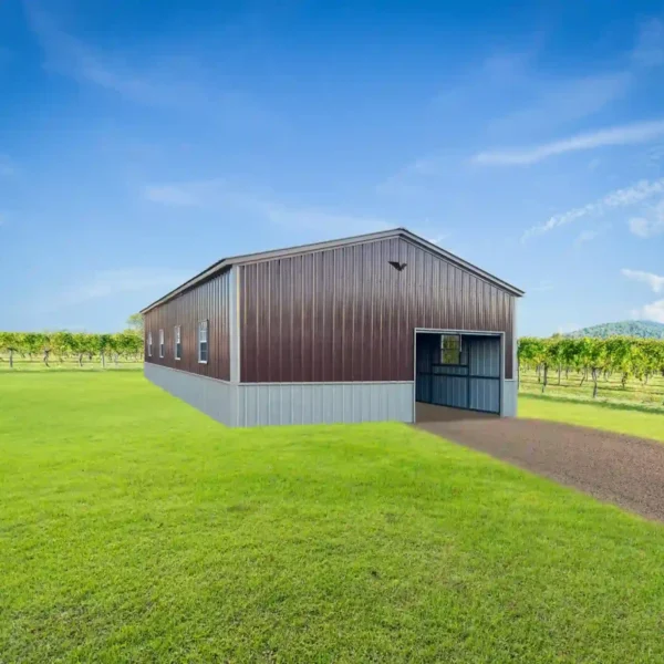24x45x12 Metal Garage - Vertical Roof