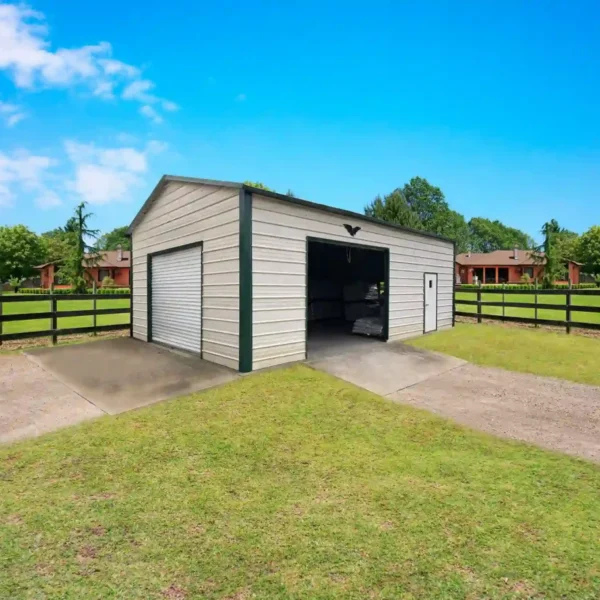 20x30x11 Boxed Eave Metal Garage - Boxed Eave Roof