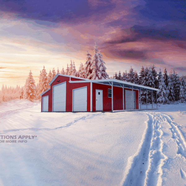 50x30x13 Metal Barn - Vertical Roof