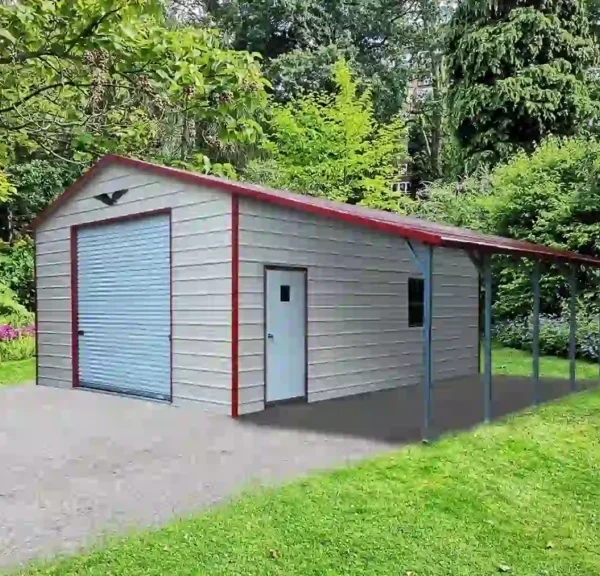 32x25x10 Metal Garage - Boxed Eave Roof