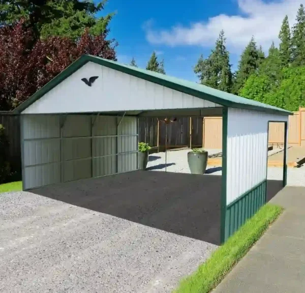 26x20x10 Vertical Roof Triple Wide Metal Garage