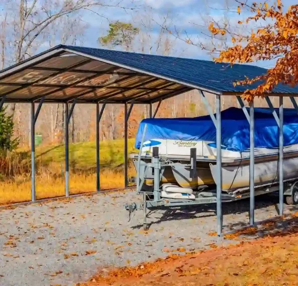 24x30x9 Vertical 2 Bay Carport - Vertical Roof
