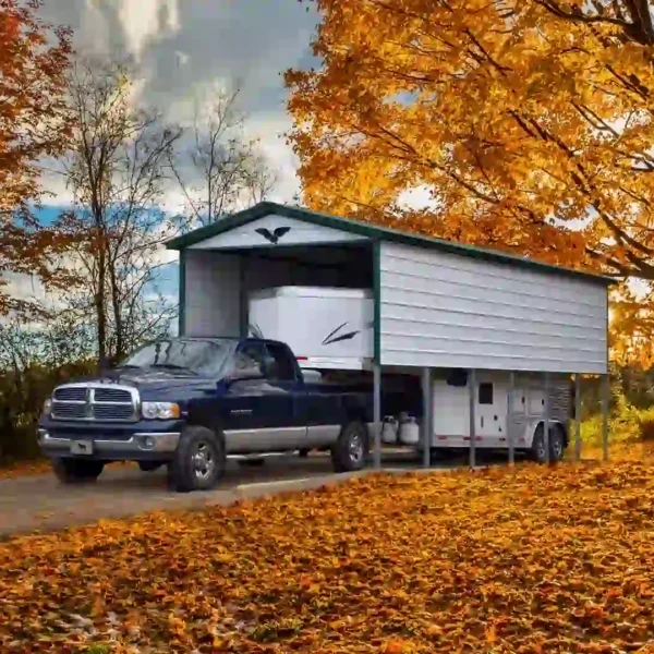 12x30x12 Metal Carport - Vertical Roof