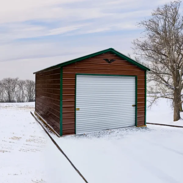 14x25x9 Metal Garage - Vertical Roof