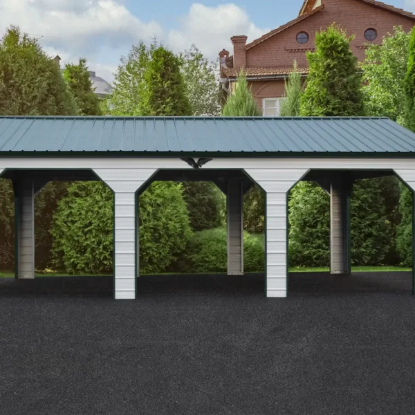 16x30x9 Metal Carport - Vertical Roof
