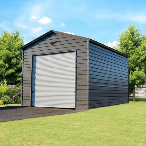 18x25x14 Metal Garage - Vertical Roof